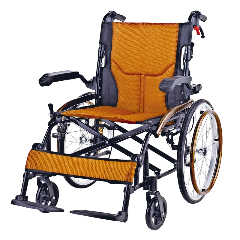 MEDILA รถเข็นวีลเชร์ อลูมิเนียม รถเข็นผู้ป่วย น้ำหนักเบา MORGAN DY01863L(3)AJ แดง_0